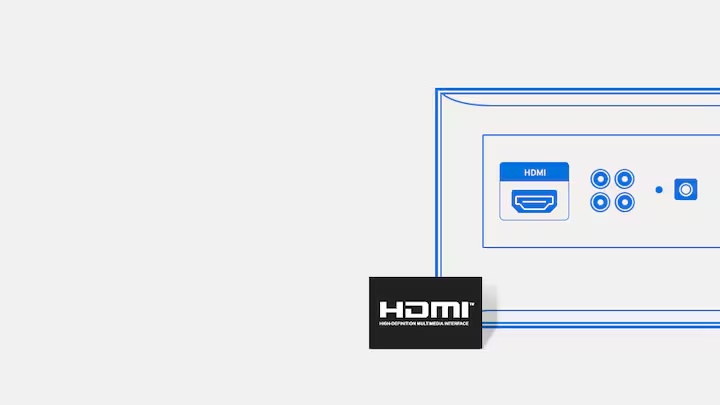 Connexion HDMI haute définition sur téléviseur Astech Smart TV LED 32 pouces