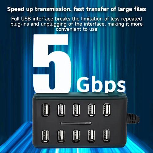 Hub USB multiport pour transfert rapide de fichiers et connexion d'accessoires informatiques